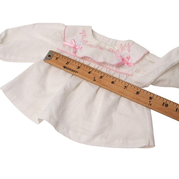 Vintage Baby Girls Dress Tops Frilly Green White Pink Hearts Polka Dot 1980s x 2 - Picture 11 of 13